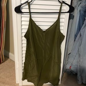 J. Crew Olive Green Silk Cami, size Medium